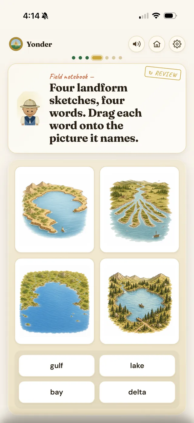 Match landform names to pictures