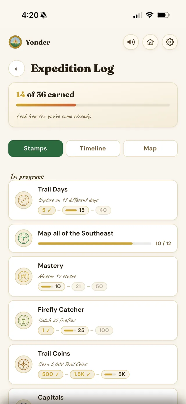 Passport stamps in the Expedition Log