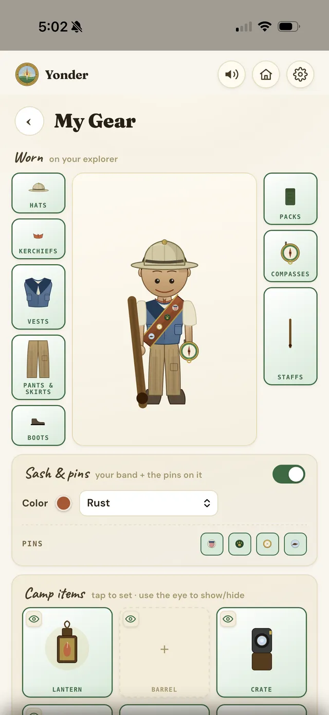 Dress and equip your character
